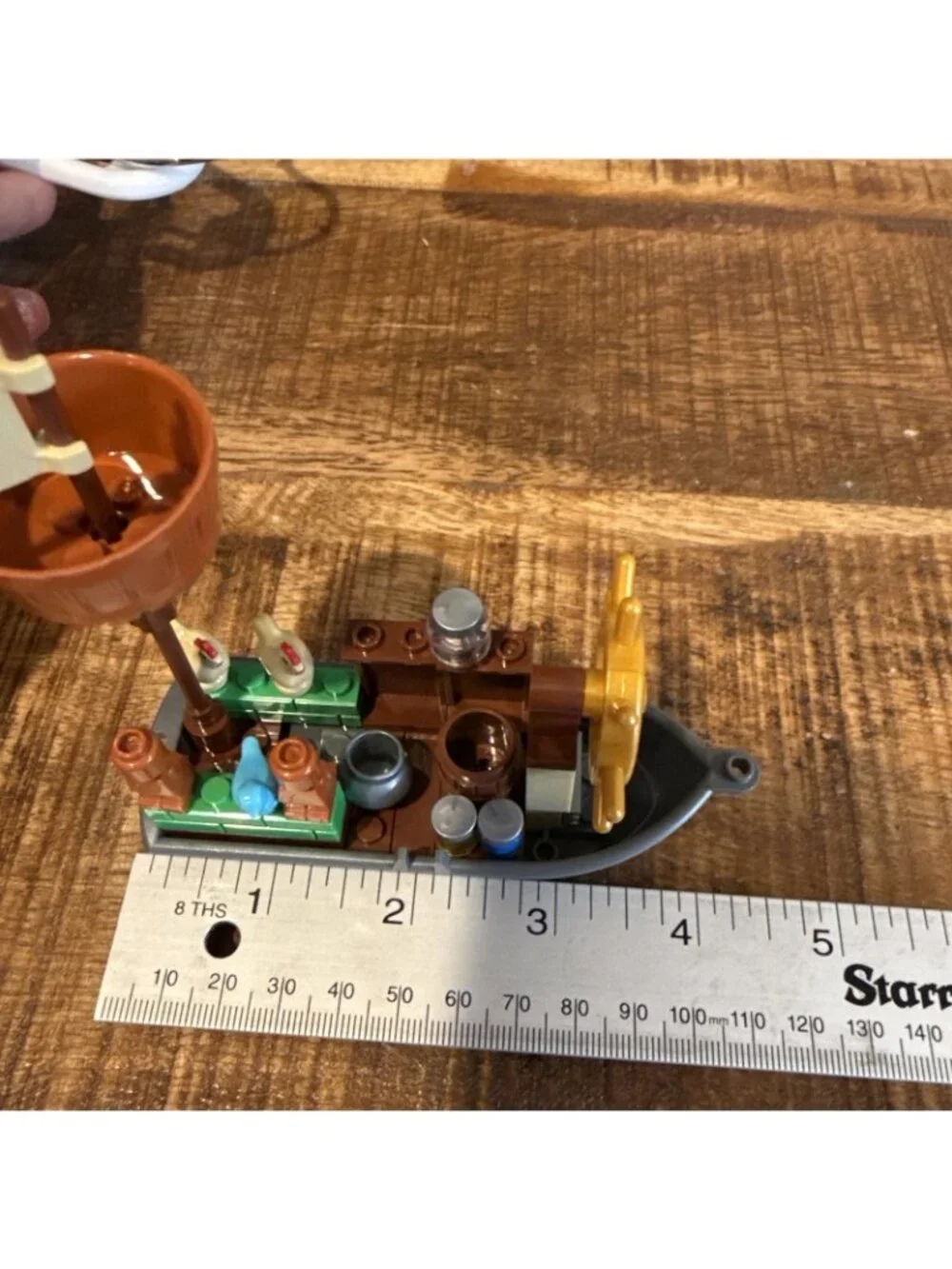 Lego Minifigure Row Boat Pirate Flag Chickens Jars Pot Wheel Blue Bird 4”